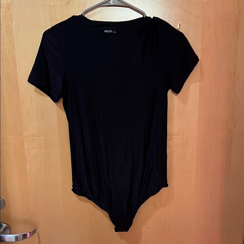 Aerie Black Short Sleeve Bodysuit